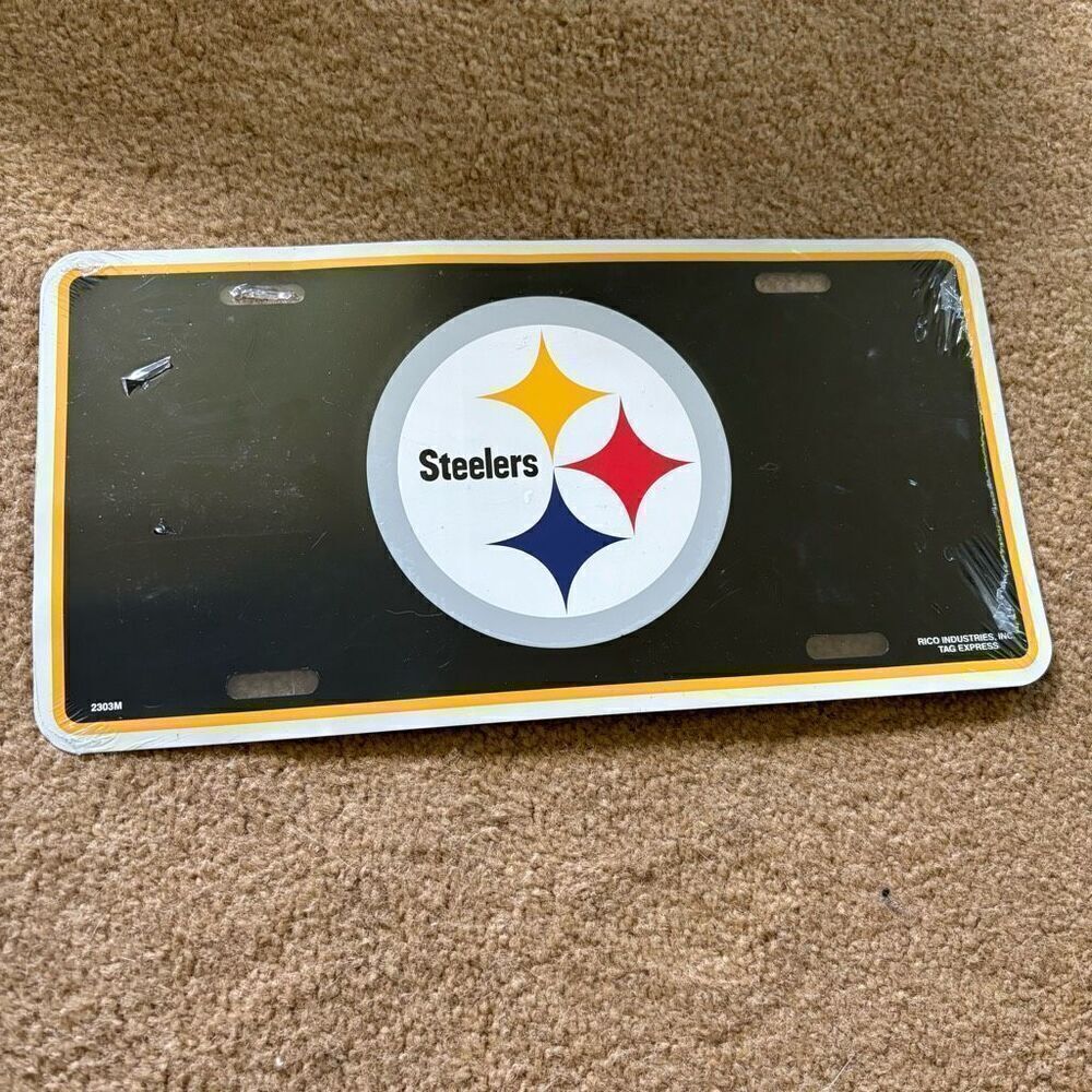 Pittsburgh Steelers RICO Industries TAG EXPRESS Metal License Plate *New*